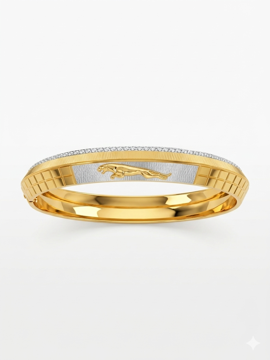 Bold Greek Key Kada – 1gm Plated