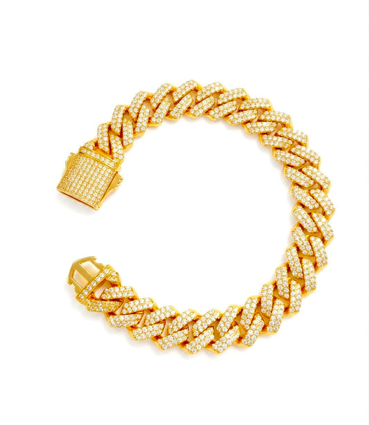 Gemonte Golden Bracelet + Gemonte Iced Cuban Chain Bundle