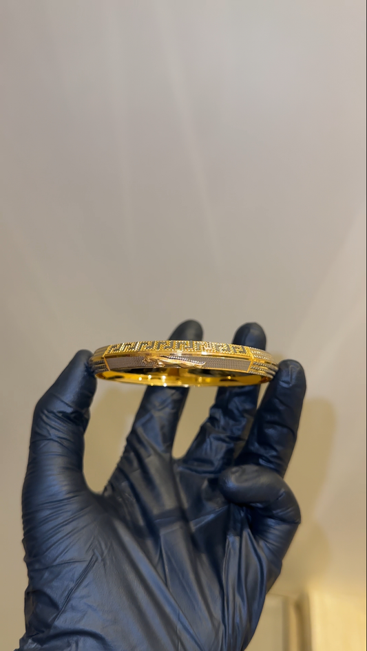 Regal Greek Key Gold Kada – 1GM Plated