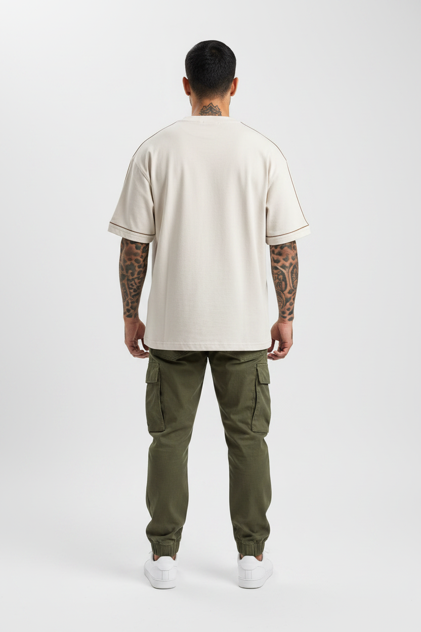 The Star Tee — Back, Tattooed Model