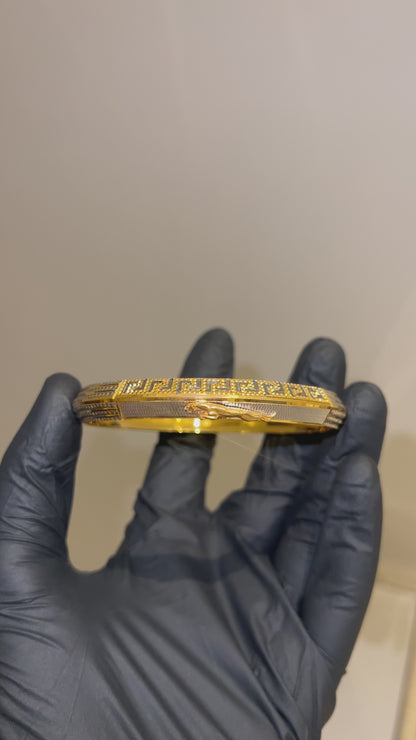 Regal Greek Key Gold Kada – 1GM Plated