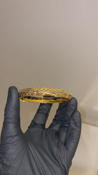 Royal Diamond-Cut Kada – 1gm Plated